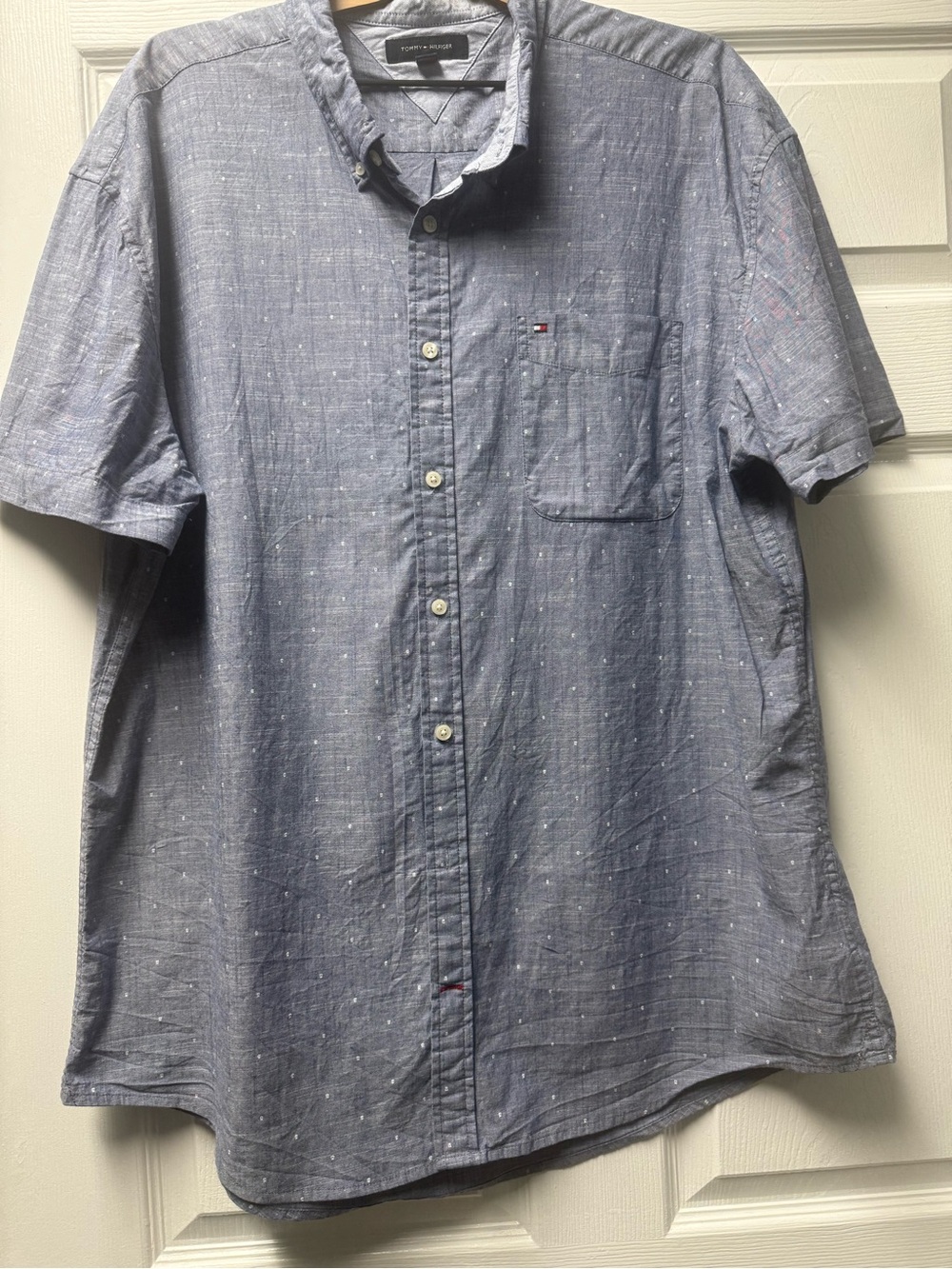 Tommy Hilfiger Light Blue Short-Sleeve Button-Down Shirt